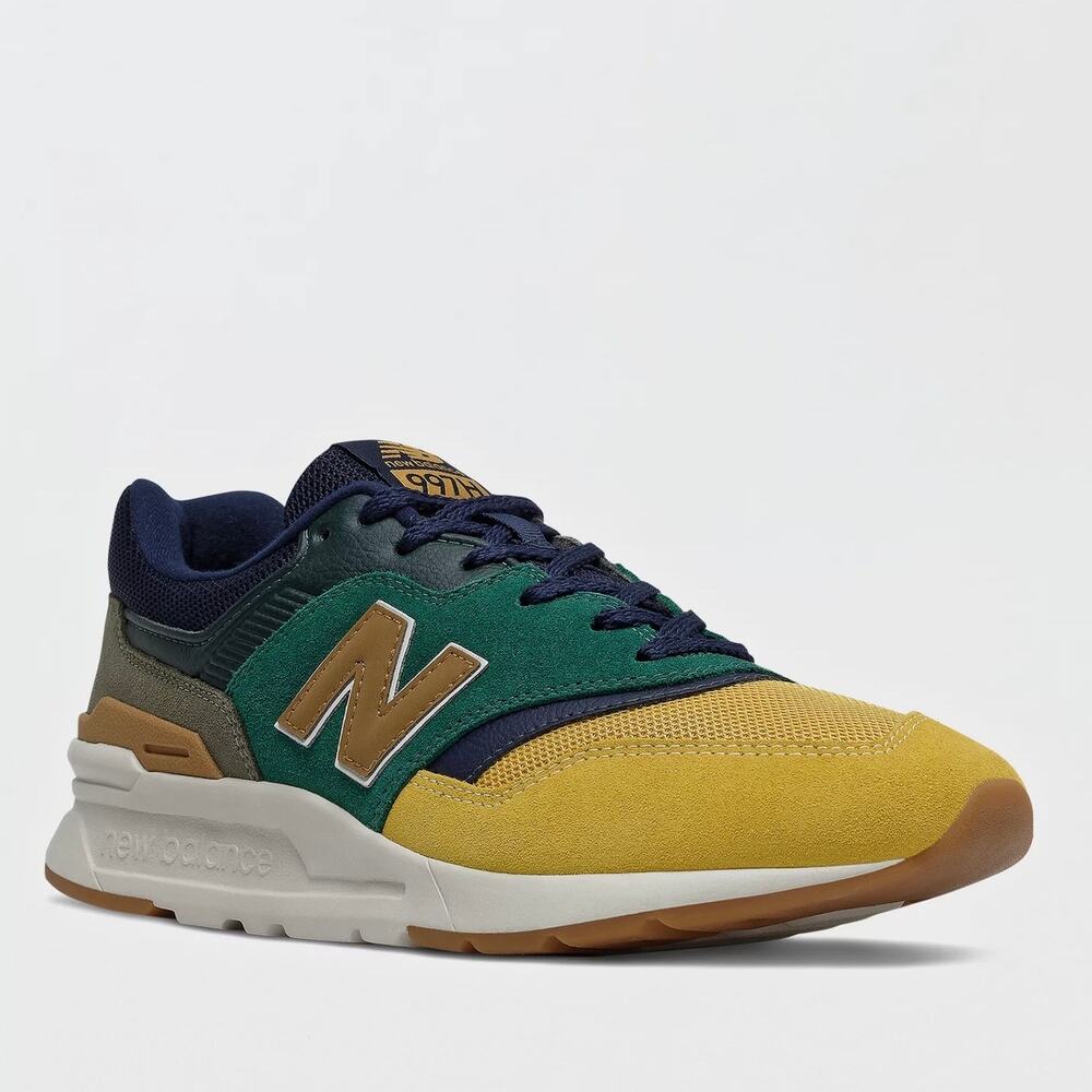 New Balance Men's 997H Camper Green Blue Yellow Retro‎ Urban Sneaker - Size 7